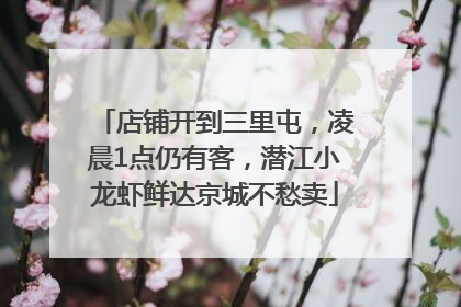 店铺开到三里屯，凌晨1点仍有客，潜江小龙虾鲜达京城不愁卖