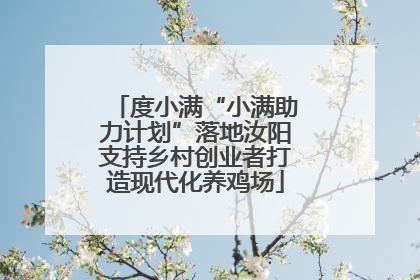 度小满“小满助力计划”落地汝阳支持乡村创业者打造现代化养鸡场