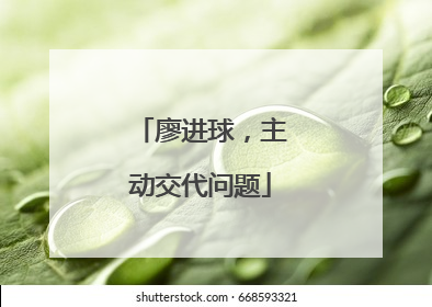 廖进球，主动交代问题