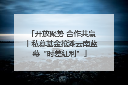 开放聚势 合作共赢丨私募基金抢滩云南蓝莓“时差红利”