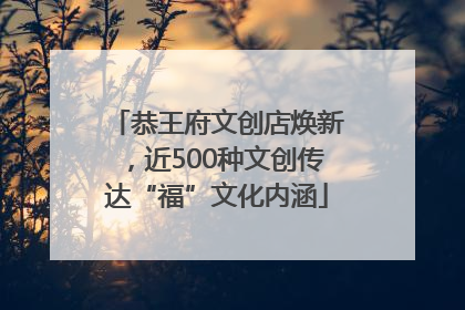 恭王府文创店焕新，近500种文创传达“福”文化内涵