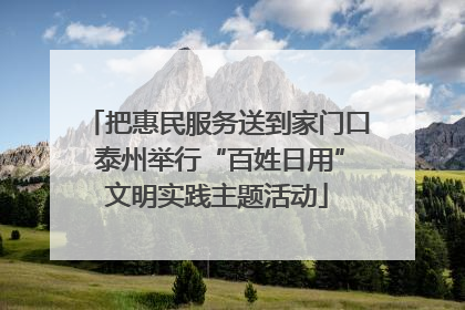 把惠民服务送到家门口 泰州举行“百姓日用”文明实践主题活动
