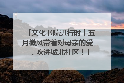 文化书院进行时丨五月微风带着对母亲的爱，吹进城北社区！