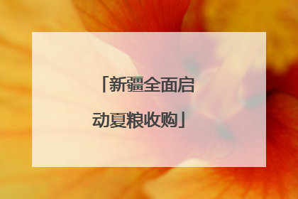 新疆全面启动夏粮收购
