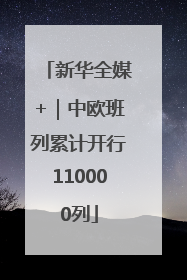 新华全媒+｜中欧班列累计开行110000列