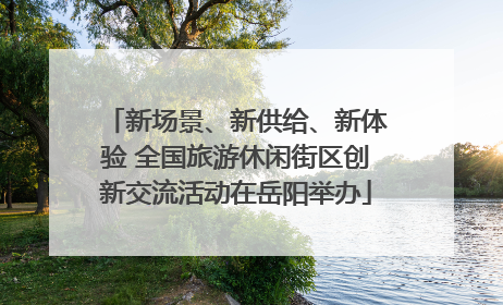 新场景、新供给、新体验 全国旅游休闲街区创新交流活动在岳阳举办