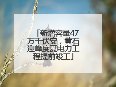 新增容量47万千伏安，黄石迎峰度夏电力工程提前竣工