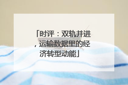 时评：双轨并进，运输数据里的经济转型动能