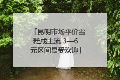 昆明市场平价雪糕成主流 3—6元区间最受欢迎