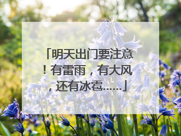 明天出门要注意！有雷雨，有大风，还有冰雹……
