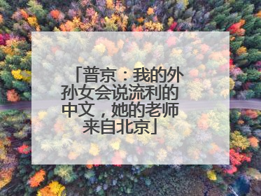 普京：我的外孙女会说流利的中文，她的老师来自北京