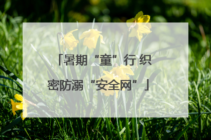 暑期“童”行 织密防溺“安全网”