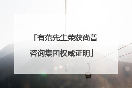 有范先生荣获尚普咨询集团权威证明