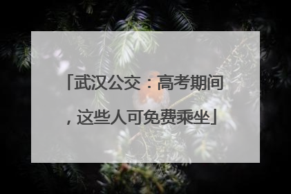 武汉公交：高考期间，这些人可免费乘坐