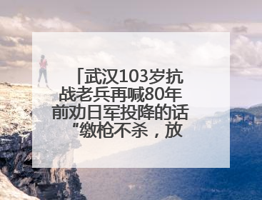 武汉103岁抗战老兵再喊80年前劝日军投降的话 “缴枪不杀，放你回家”