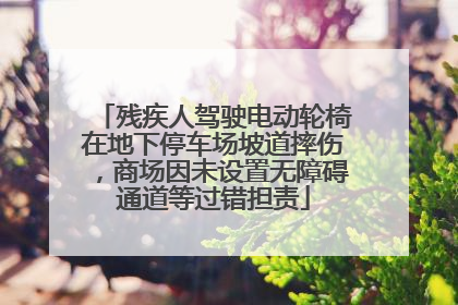 残疾人驾驶电动轮椅在地下停车场坡道摔伤，商场因未设置无障碍通道等过错担责