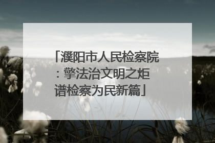 濮阳市人民检察院：擎法治文明之炬 谱检察为民新篇