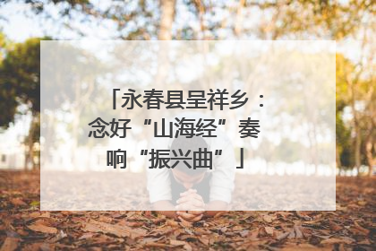永春县呈祥乡：念好“山海经”奏响“振兴曲”