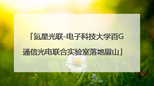 氦星光联-电子科技大学百G通信光电联合实验室落地眉山