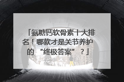 氨糖钙软骨素十大排名！哪款才是关节养护的 “终极答案”？