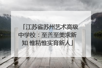 江苏省苏州艺术高级中学校：至善至美求新知 惟精惟实育新人