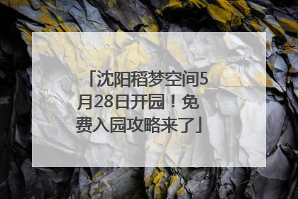 沈阳稻梦空间5月28日开园！免费入园攻略来了
