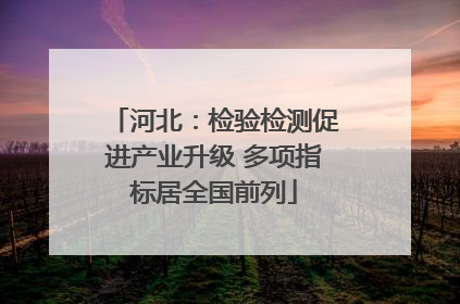 河北：检验检测促进产业升级 多项指标居全国前列