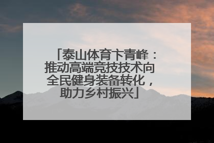 泰山体育卞青峰：推动高端竞技技术向全民健身装备转化，助力乡村振兴