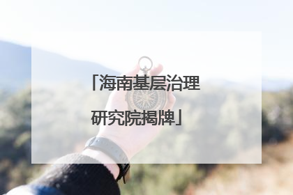 海南基层治理研究院揭牌