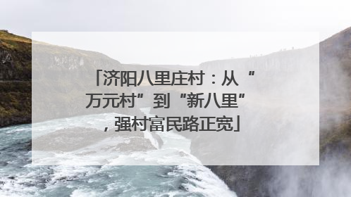 济阳八里庄村：从“万元村”到“新八里”，强村富民路正宽