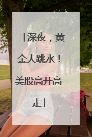 深夜，黄金大跳水！美股高开高走