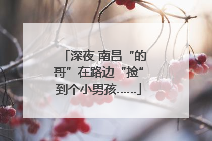 深夜 南昌“的哥”在路边“捡”到个小男孩……