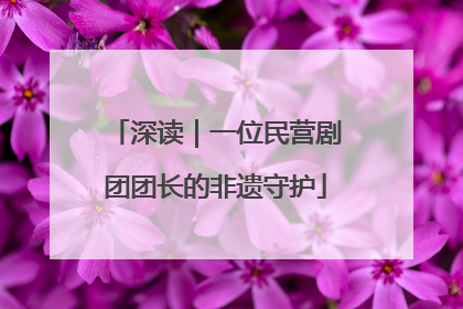 深读｜一位民营剧团团长的非遗守护