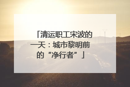 清运职工宋波的一天：城市黎明前的“净行者”