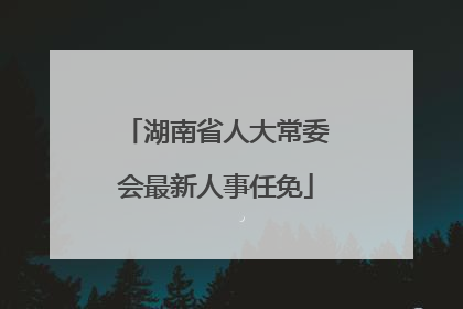 湖南省人大常委会最新人事任免