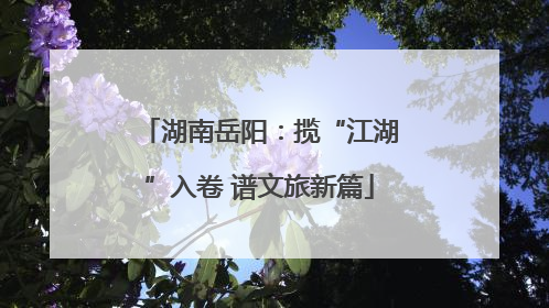 湖南岳阳：揽“江湖”入卷 谱文旅新篇