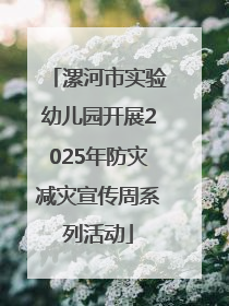 漯河市实验幼儿园开展2025年防灾减灾宣传周系列活动