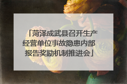 菏泽成武县召开生产经营单位事故隐患内部报告奖励机制推进会