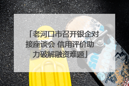 老河口市召开银企对接座谈会 信用评价助力破解融资难题