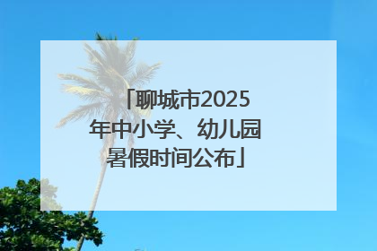 聊城市2025年中小学、幼儿园暑假时间公布