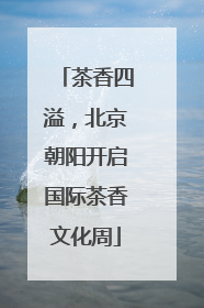 茶香四溢，北京朝阳开启国际茶香文化周