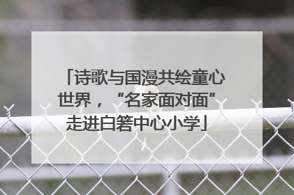 诗歌与国漫共绘童心世界，“名家面对面”走进白箬中心小学