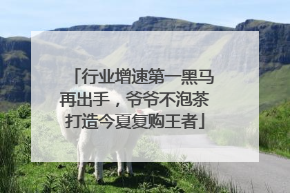 行业增速第一黑马再出手，爷爷不泡茶打造今夏复购王者