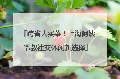 跨省去买菜！上海阿姨爷叔社交休闲新选择