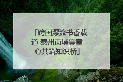 跨国漂流书香载道 泰州柬埔寨童心共筑知识桥
