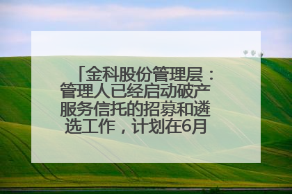 金科股份管理层：管理人已经启动破产服务信托的招募和遴选工作，计划在6月初召开评审会