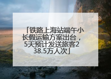 铁路上海站端午小长假运输方案出台，5天预计发送旅客238.5万人次