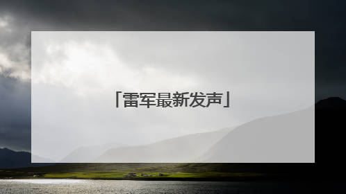 雷军最新发声