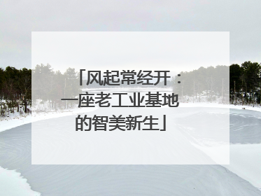 风起常经开：一座老工业基地的智美新生