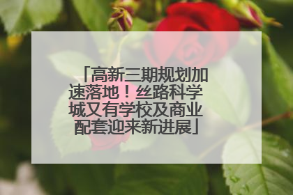 高新三期规划加速落地！丝路科学城又有学校及商业配套迎来新进展